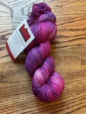Zen Garden Yarn Serenity Glitter Sock Merino Wool Cashmere Nylon Petal Purple